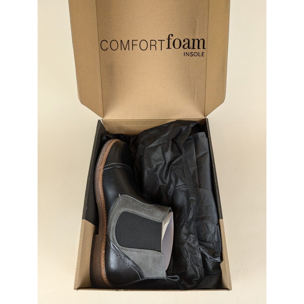 Vance Co Boots Mens 10 Wide Lancaster Chelsea Black Ankle Top Casual Shoes NEW - Picture 10 of 11